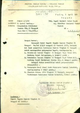 Pengesahan Peraturan Daerah Tk II Banggai No. 4 dan 6 tahun 1974    No. : Rohuk.2/5/28