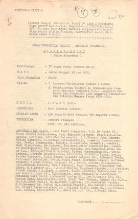 Risalah Resmi Laporan Peninjauan Komisi APBN  No : 1928/Biro II/72