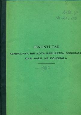 Penuntutan kembalinya ibukota kabupaten Donggala dari Palu ke Donggala