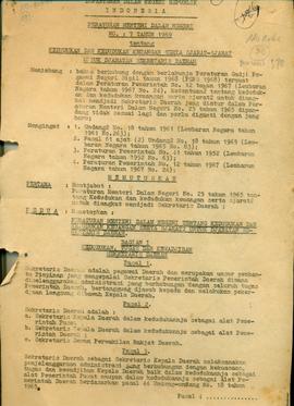Peraturan Menteri Dalam Negeri tentang Kedudukan Keuangan serta syarat-syarat untuk jabatan Sekre...
