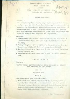 Permendagri Ttg Sumber Pendapatan Dan Kekayaan Desa, Pengurusan Dan Pengawasan     No. : 1 thn 1982