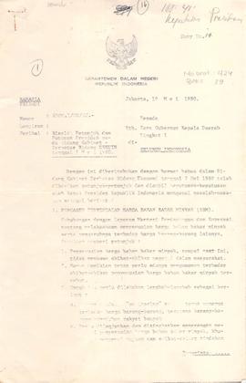 Risalah petunjuk dan keputusan Presiden pada Sidang Kabinet terbatas bidang Ekkuin tgl 7/5/1980  ...