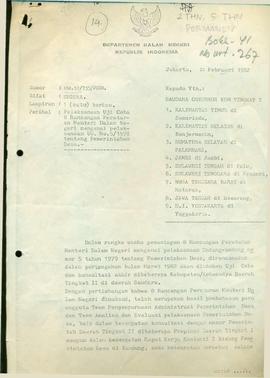 Pelaksanaan Uji Coba 8 Rancangan Pengaturan Menteri Dalam Negeri Pelaksanaan UU No. : 5/1979 Ttg ...