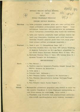 Instrusi Presiden RI ttg Pedoman Pelaksanaan Pengawasan Presiden Ri  No. : 15 tahun 1983