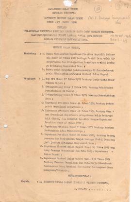 Instruksi Mnedagri ttg pelaksanaan Keputusan Presiden No. 28 tahun 1980 ttg penyempurnaan peningk...