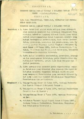 Tata Cara Pembentukan, Pemecahan,Penyatuan dan Penghapusan Kelurahan   No. : 55/146.1/VI/1982