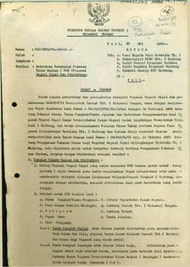 Ketentuan Pemakaian Pakaian Dinas Harian (PPH ) PNS dan Atributnya.No. : 025/1962/Ro.Ortal