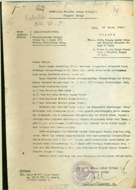 Memasyarakatkan UU No. 5 tahun 1970 tentang Pemerintahan Desa  No.: 188.2/0840/Ro.Pemdes