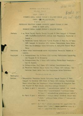 Pengesahan Peraturan Daerah Kabupaten Daerah Tk II Poso No. : 19 Thn 1981  No. : 89/188.432/VIII/...
