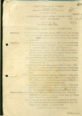 Instruksi GKDH ttg pemilihan kepala Desa  No.: 14/141/X/1985